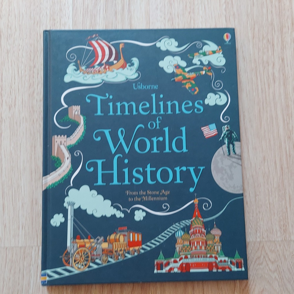 Usborne Timelines of World History Hardcover Book Blue Educational Reference